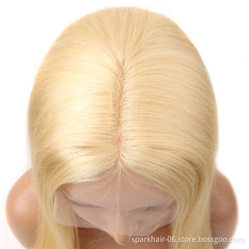 613 Closure Wigs For Black Women Human Hair Virgin Cuticle Aligned Hair blond Hd Lace Front Wig Straight 613 Full Lace Wigs